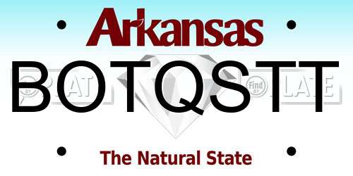 BOTQSTT Arkansas License Plate