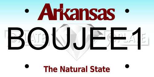 BOUJEE1 Arkansas License Plate