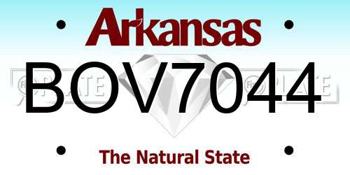 BOV7044 Arkansas License Plate