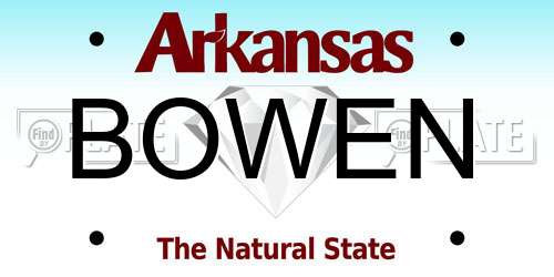 BOWEN Arkansas License Plate