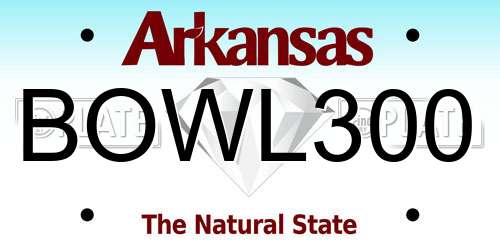 BOWL300 Arkansas License Plate