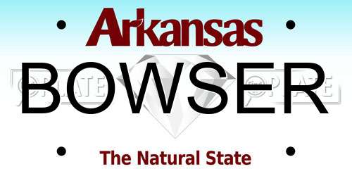 BOWSER Arkansas License Plate