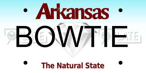 BOWTIE Arkansas License Plate