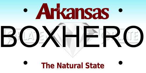 BOXHERO Arkansas License Plate