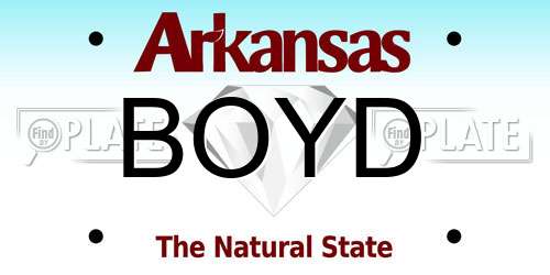 BOYD Arkansas License Plate