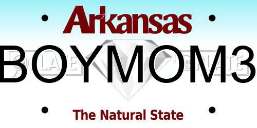 BOYMOM3 Arkansas License Plate