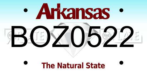 BOZ0522 Arkansas License Plate