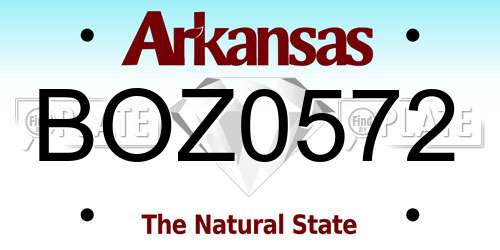 BOZ0572 Arkansas License Plate