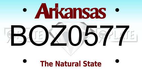 BOZ0577 Arkansas License Plate