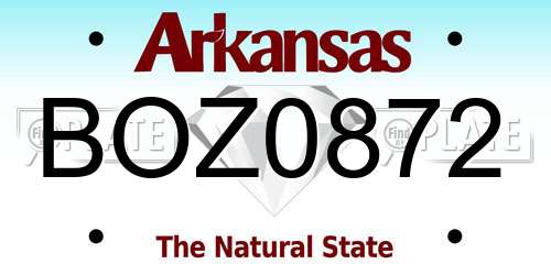 BOZ0872 Arkansas License Plate