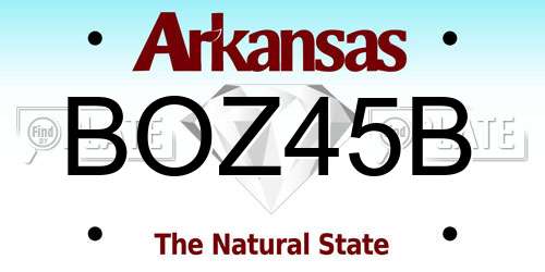 BOZ45B Arkansas License Plate