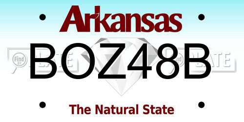 BOZ48B Arkansas License Plate