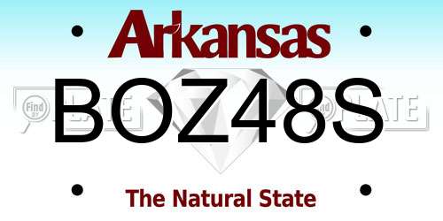 BOZ48S Arkansas License Plate