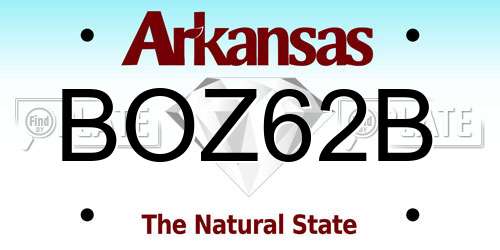 BOZ62B Arkansas License Plate