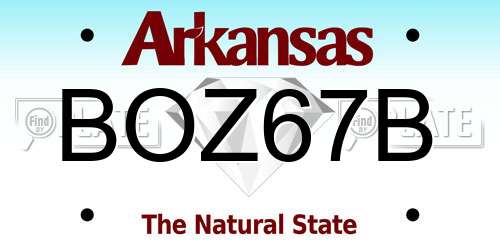BOZ67B Arkansas License Plate
