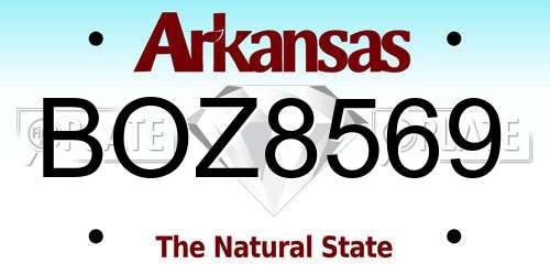 BOZ8569 Arkansas License Plate