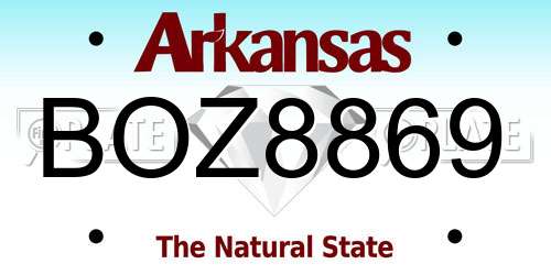 BOZ8869 Arkansas License Plate
