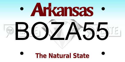 BOZA55 Arkansas License Plate