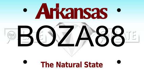 BOZA88 Arkansas License Plate