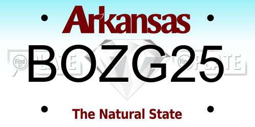 BOZG25 Arkansas License Plate