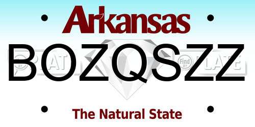 BOZQSZZ Arkansas License Plate