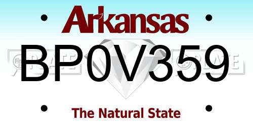 BP0V359 Arkansas License Plate