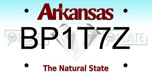 BP1T7Z Arkansas License Plate