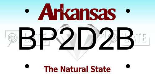 BP2D2B Arkansas License Plate