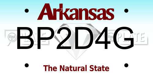 BP2D4G Arkansas License Plate