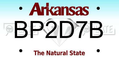 BP2D7B Arkansas License Plate