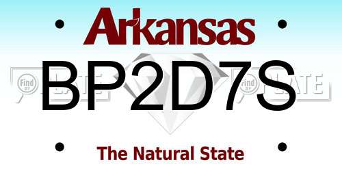 BP2D7S Arkansas License Plate