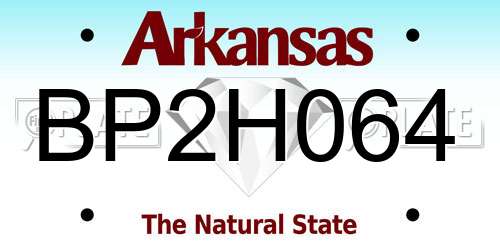 BP2H064 Arkansas License Plate