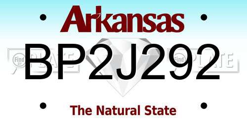 BP2J292 Arkansas License Plate