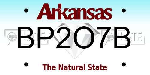 BP2O7B Arkansas License Plate
