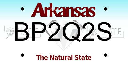 BP2Q2S Arkansas License Plate