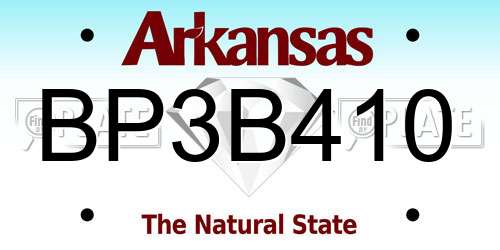 BP3B410 Arkansas License Plate