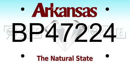 BP47224 Arkansas License Plate