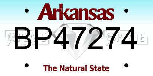 BP47274 Arkansas License Plate