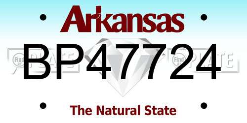 BP47724 Arkansas License Plate