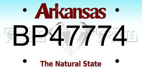 BP47774 Arkansas License Plate