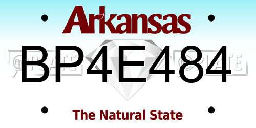 BP4E484 Arkansas License Plate