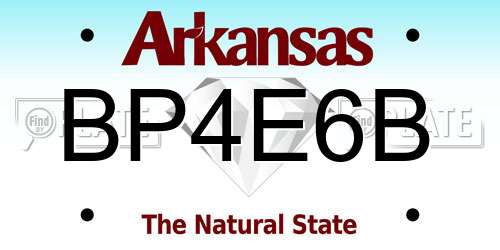 BP4E6B Arkansas License Plate