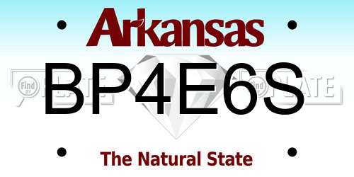 BP4E6S Arkansas License Plate