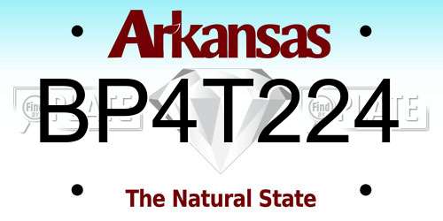 BP4T224 Arkansas License Plate