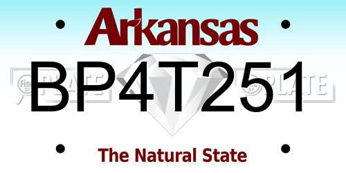 BP4T251 Arkansas License Plate