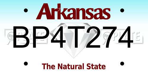 BP4T274 Arkansas License Plate