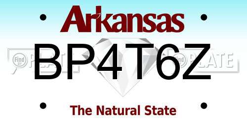 BP4T6Z Arkansas License Plate