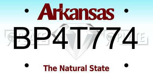 BP4T774 Arkansas License Plate
