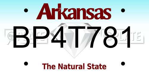 BP4T781 Arkansas License Plate
