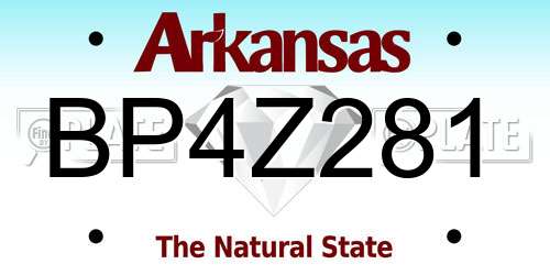 BP4Z281 Arkansas License Plate